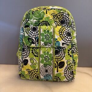Vera Bradley Retired 2012 Lime's Up Med Backpack Bag Green Yellow Blue Floral